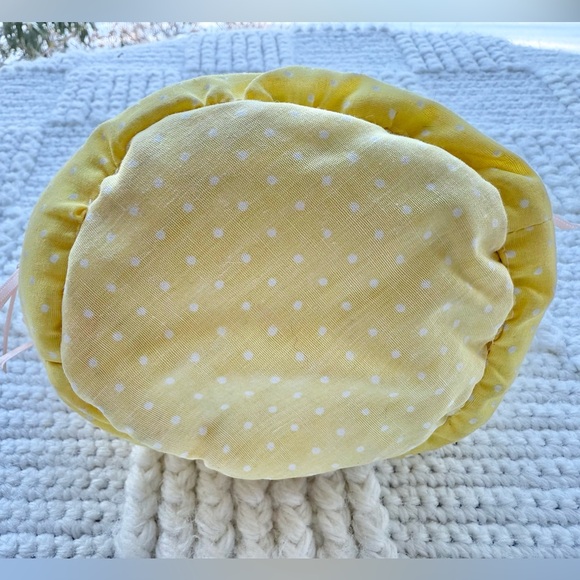 Vintage Handmade Fabric Plush Easter Basket with Bunny, chick and eggs - Picture 5 of 15